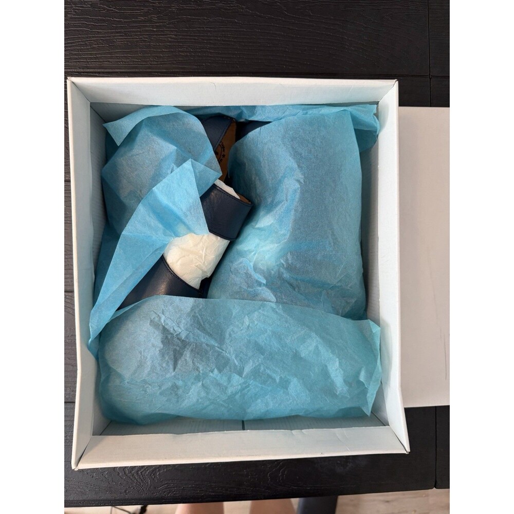 John Fluevog Guide Mary Jane Blue Leather Platform Heels Women’s 8 EUC Box - Picture 10 of 11
